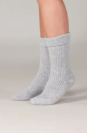 100% Cashmere Ribbed Bed Sock