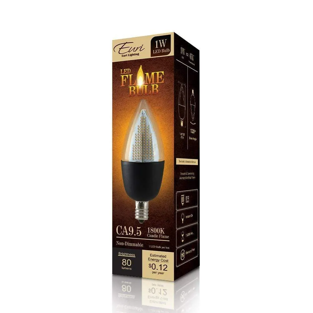 1W CA9.5 Non-Dimmable LED Bulb - 120 Degree Beam - E12 base - 80 Lm - 1800K CCT