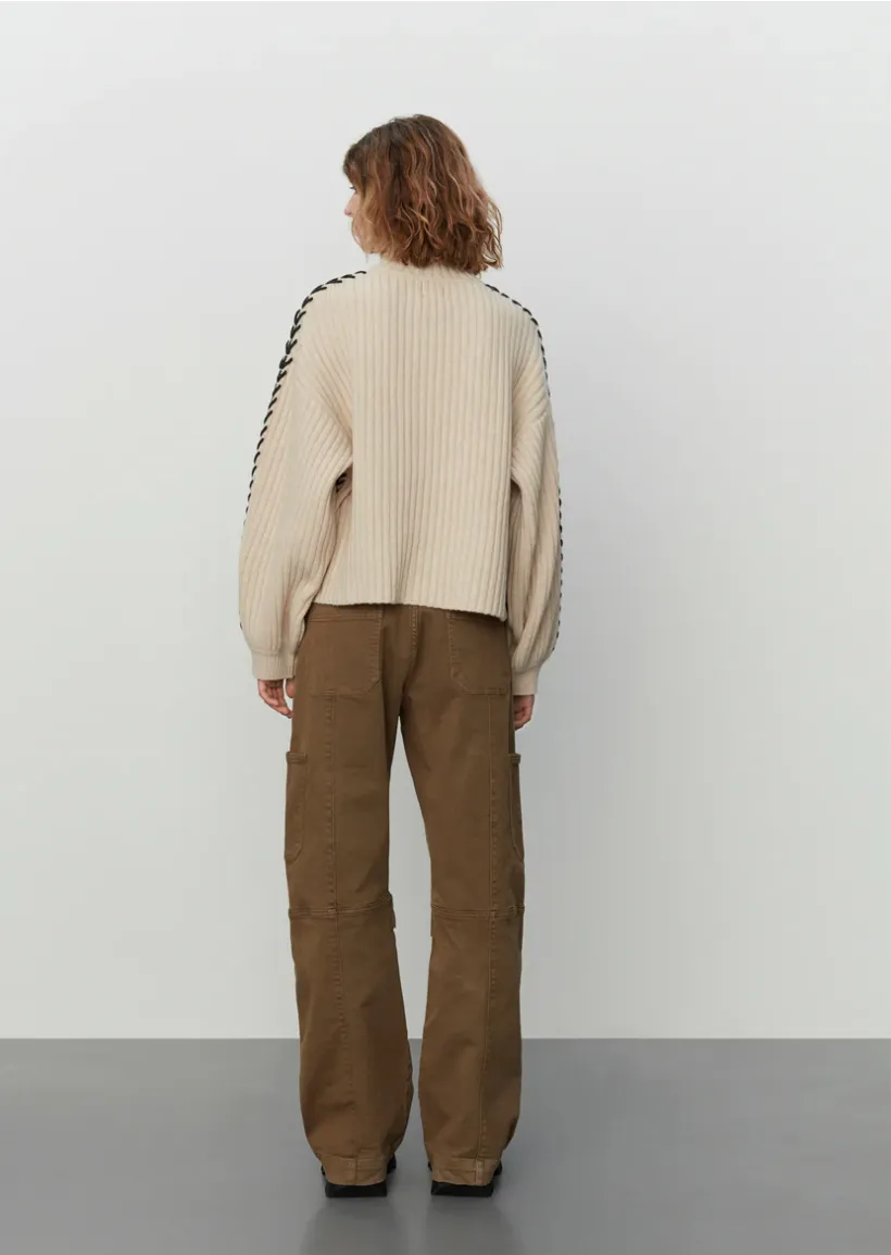 2nd Ronia Beige Turtle Neck Sweater With Arm Detail