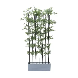 84" Artificial Faux Bamboo Plant in Grey Planter | Lifelike Greenery for Home or Office