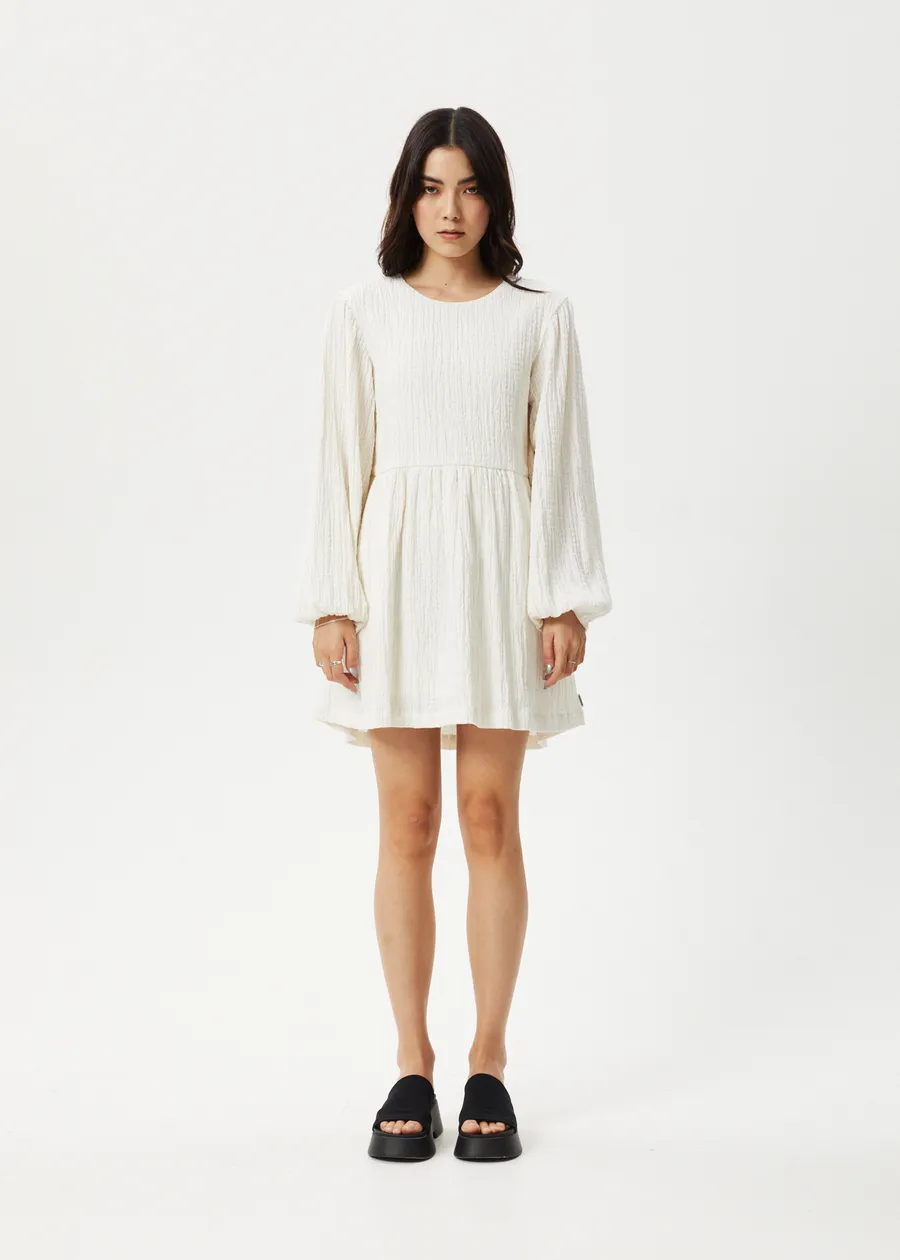 Afends - Focus Hemp Seersucker Mini Dress in White