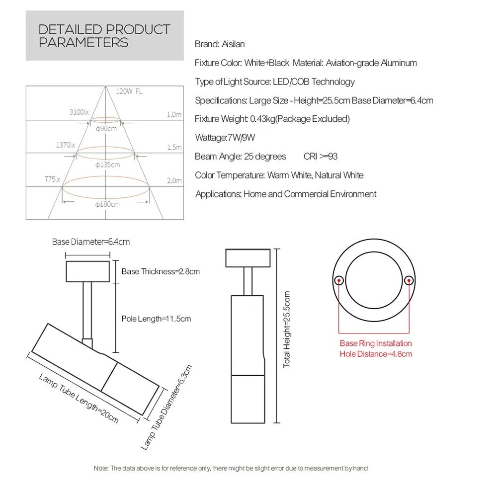 AiS Modern LED Ceiling Spotlights Surface Mounted 360 90 Angle Rotation