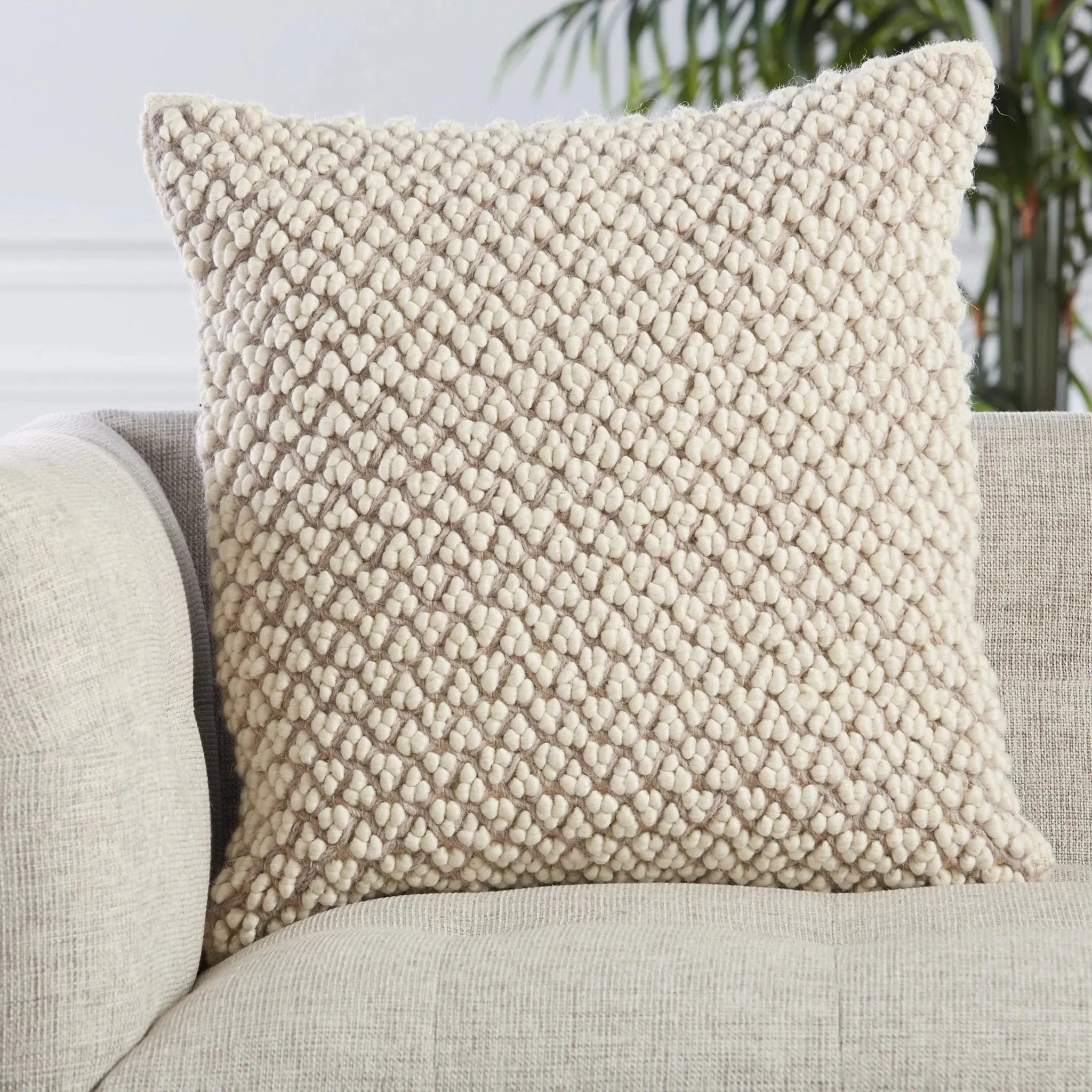 Angora AGO03 Light Taupe/Ivory Pillow