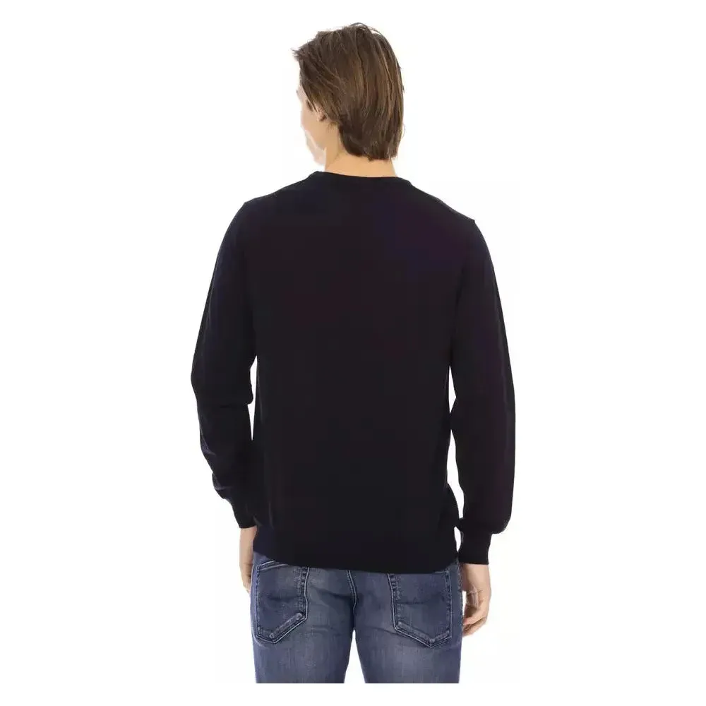 Baldinini Trend Blue Fabric Men Sweater