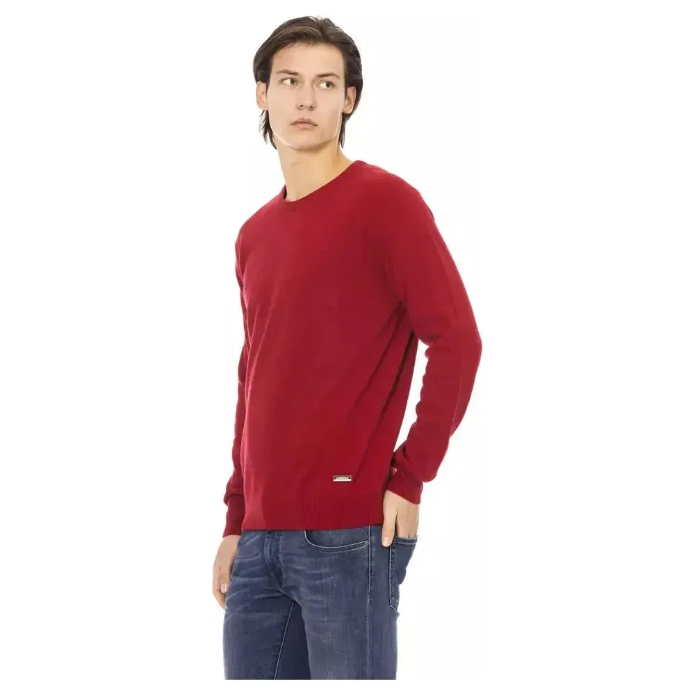 Baldinini Trend Red Wool Men Sweater