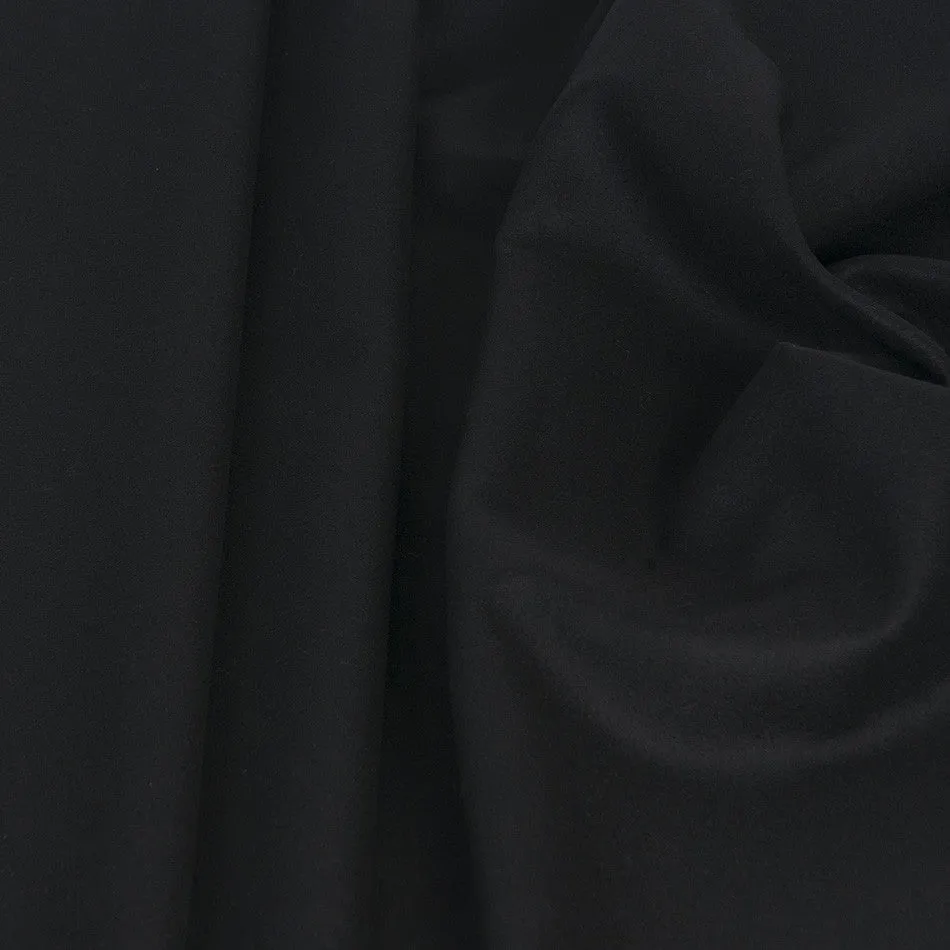 Premium Black Melton Wool Fabric - Heavyweight 647 GSM for Crafting & Tailoring