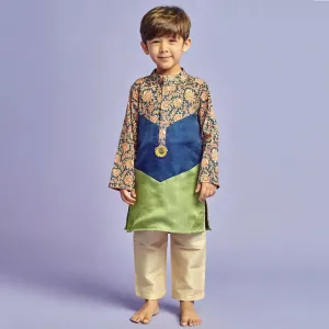 Blue Kalamkari Kurta With Pajama