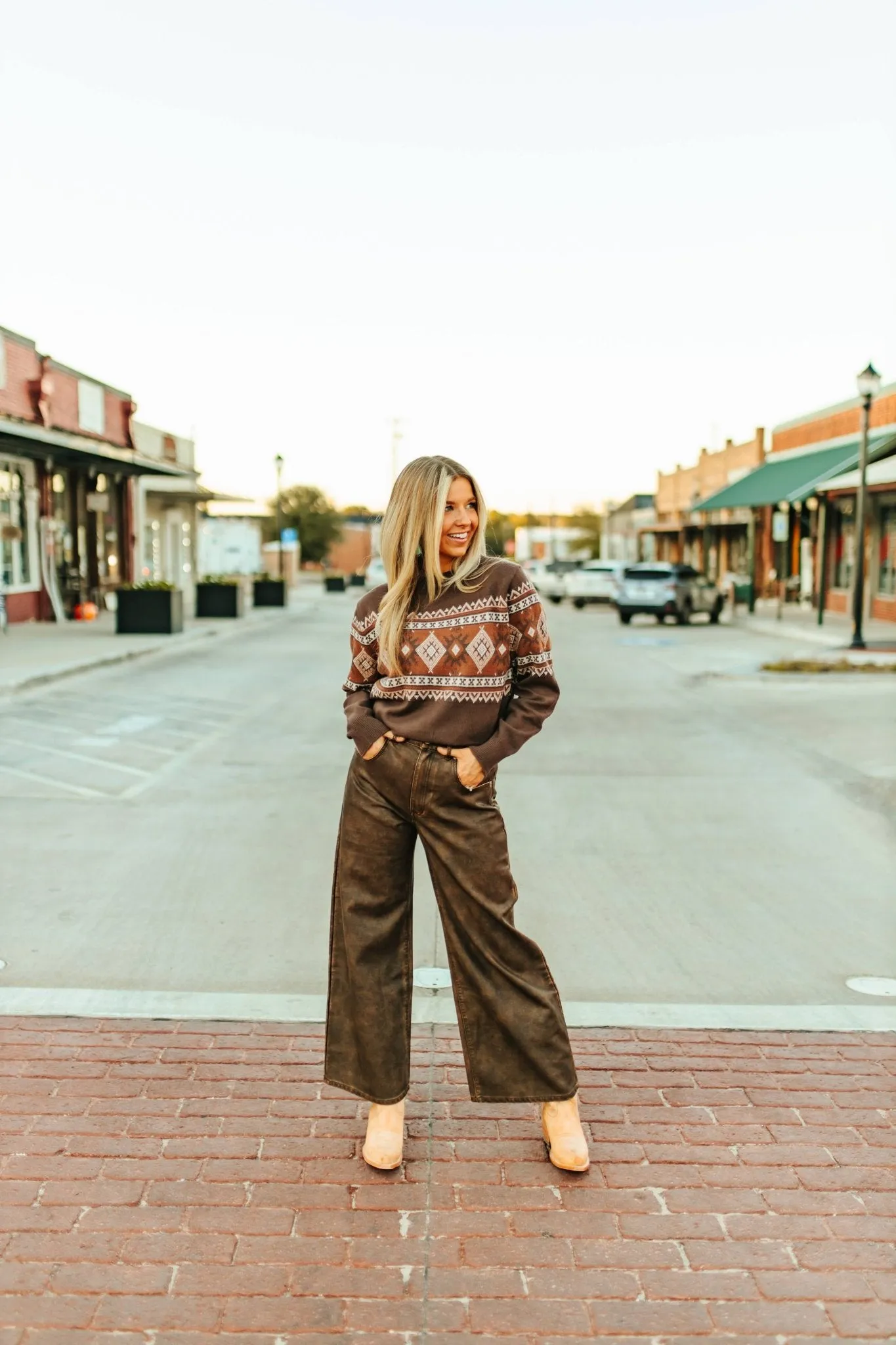 Brown Aztec Pattern Sweater