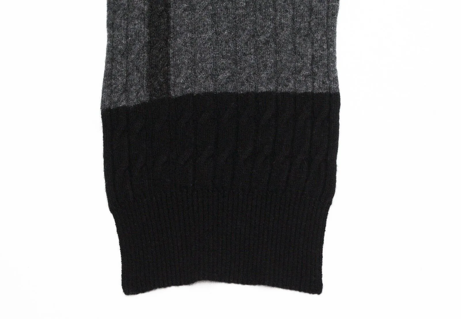 Cable Knit Wool & Cashmere Scarf in Grey