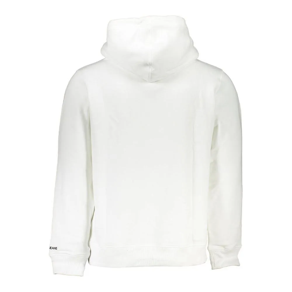 Calvin Klein Chic Long Sleeve Hooded Sweatshirt in White