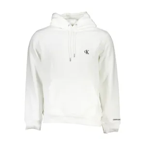 Calvin Klein Chic Long Sleeve Hooded Sweatshirt in White