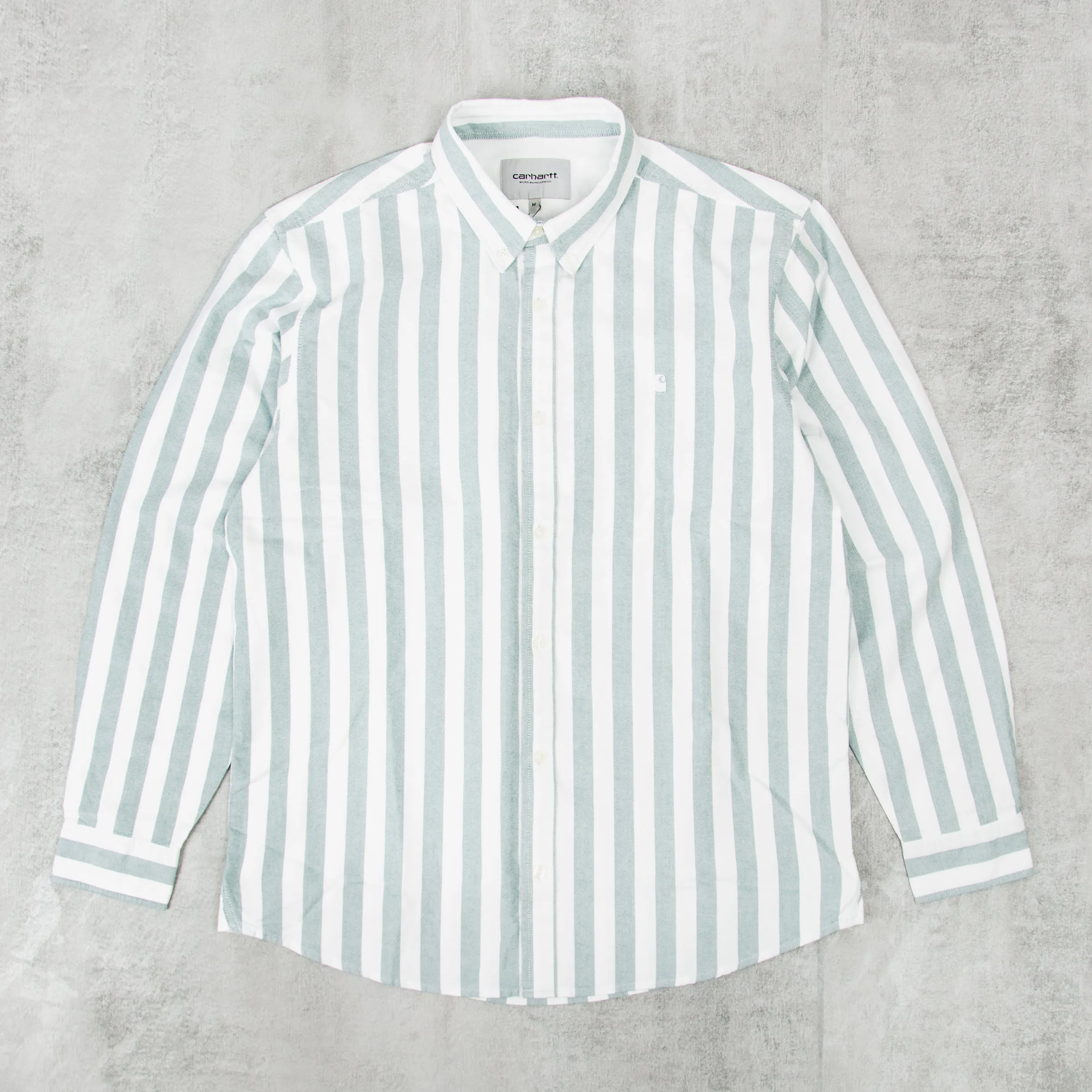 Carhartt WIP Dillion Striped L/S Shirt - Chervil / White