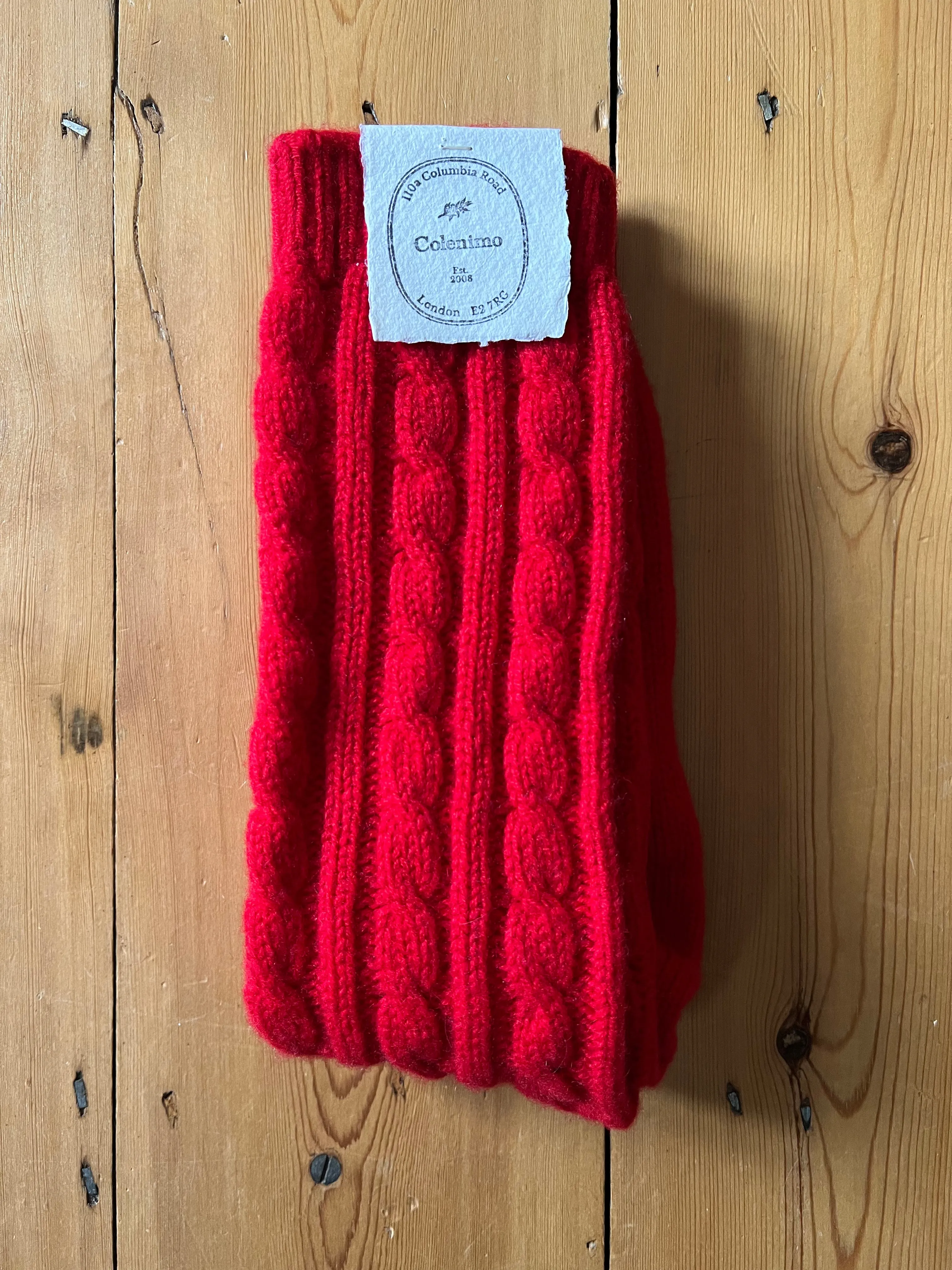 Cashmere Cable Room-socks / Red