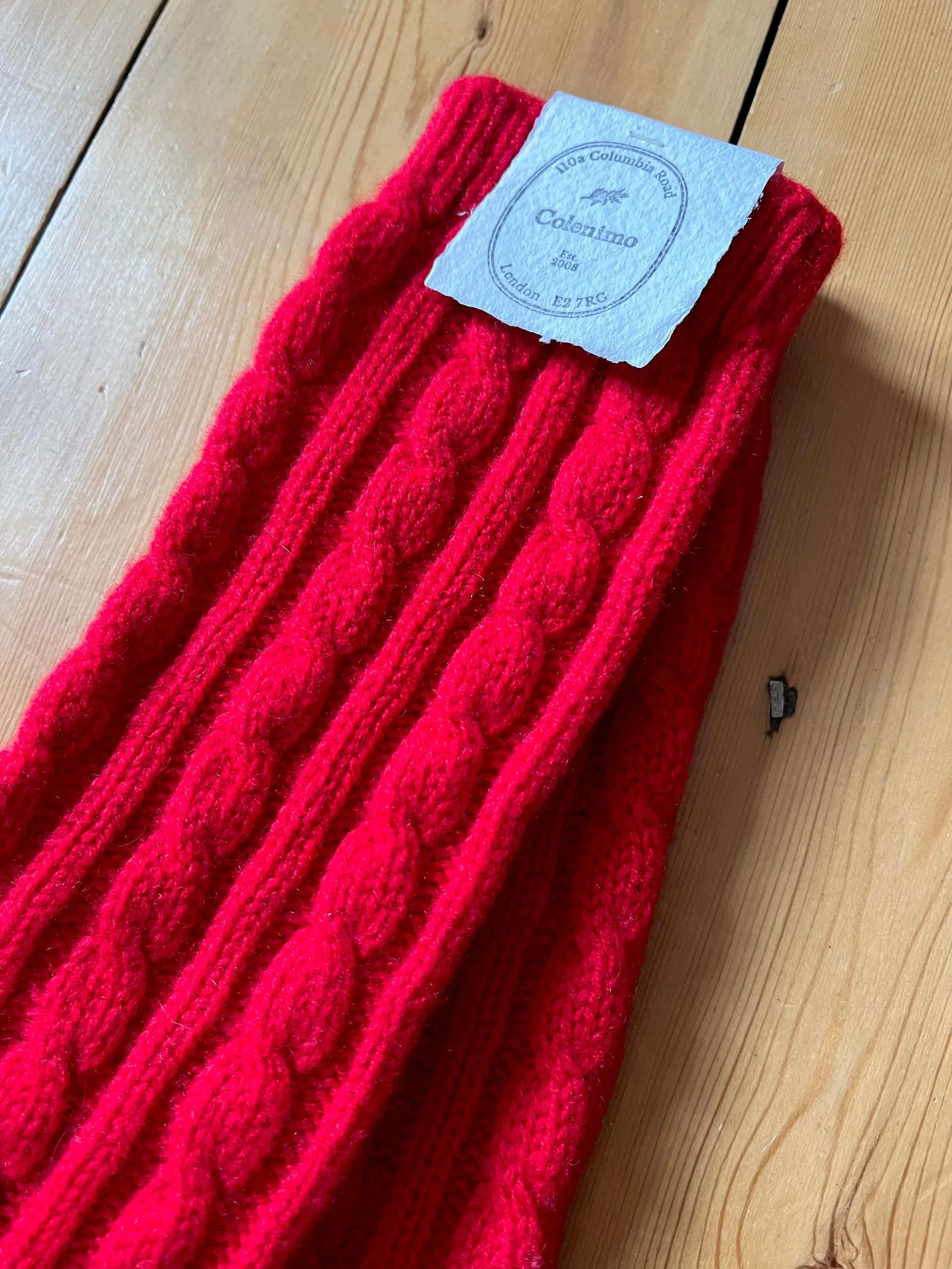 Cashmere Cable Room-socks / Red