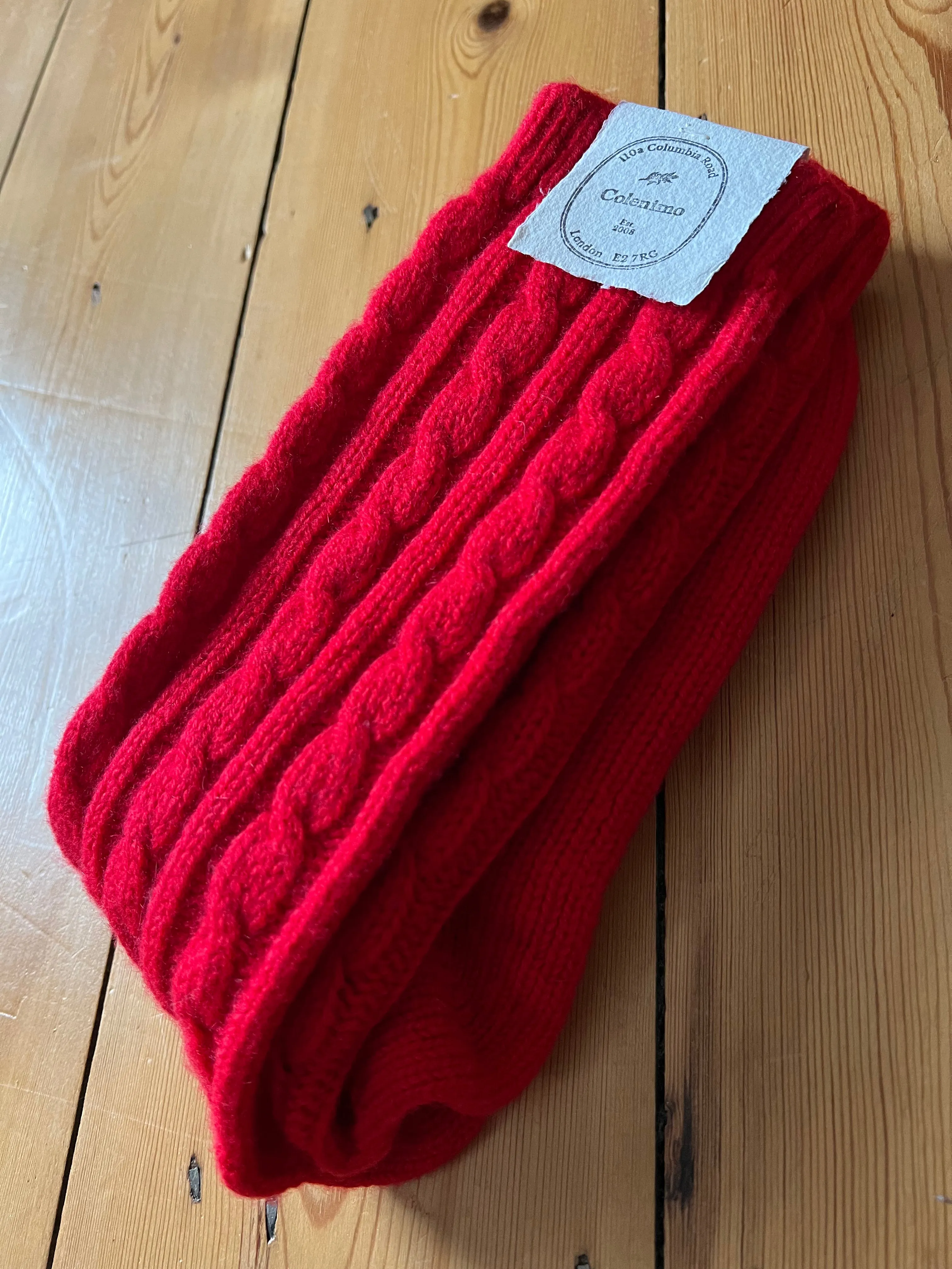 Cashmere Cable Room-socks / Red