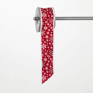 Cheerful Red Snowflake Ribbon