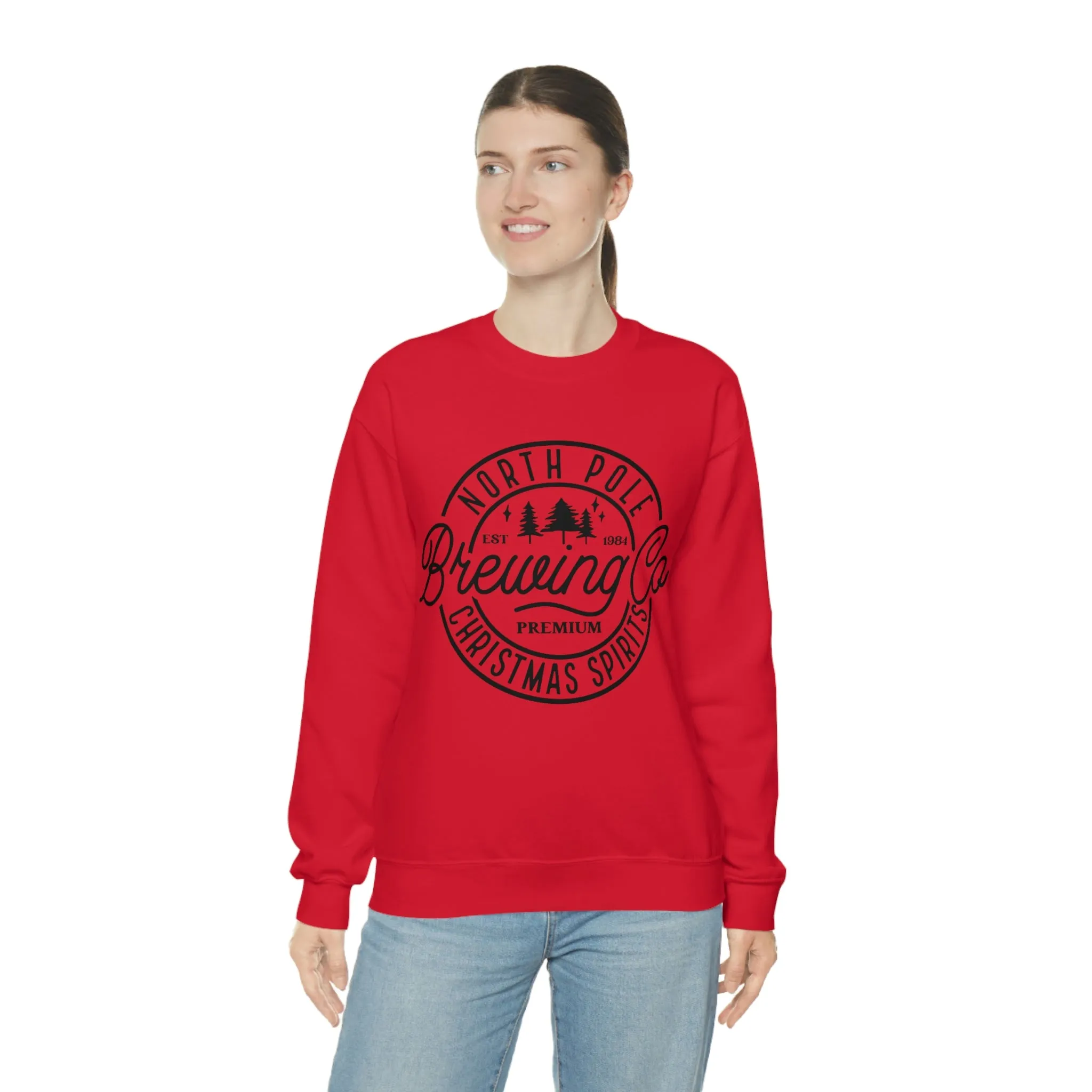 Christmas North Pole Brewing Company Heavy Blend Crewneck Sweatshirt