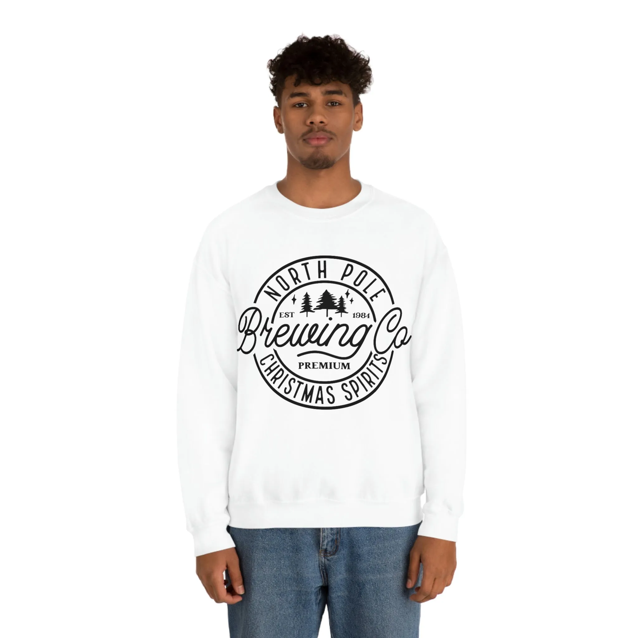 Christmas North Pole Brewing Company Heavy Blend Crewneck Sweatshirt