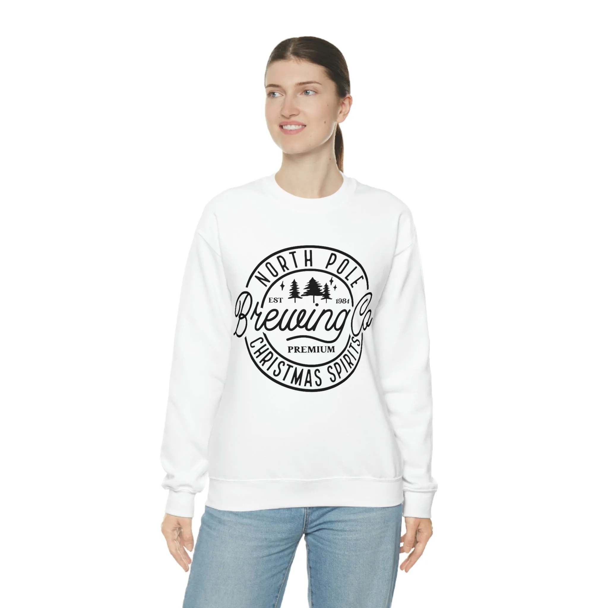 Christmas North Pole Brewing Company Heavy Blend Crewneck Sweatshirt