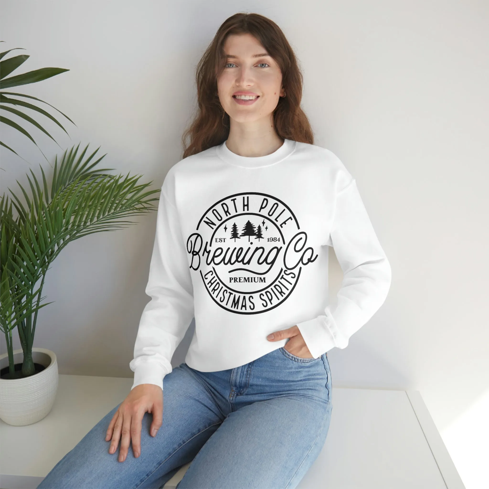 Christmas North Pole Brewing Company Heavy Blend Crewneck Sweatshirt