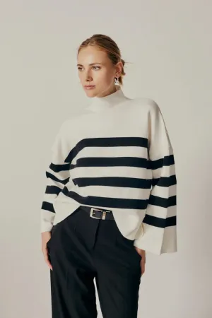 Clivia Striped Turtleneck Sweater