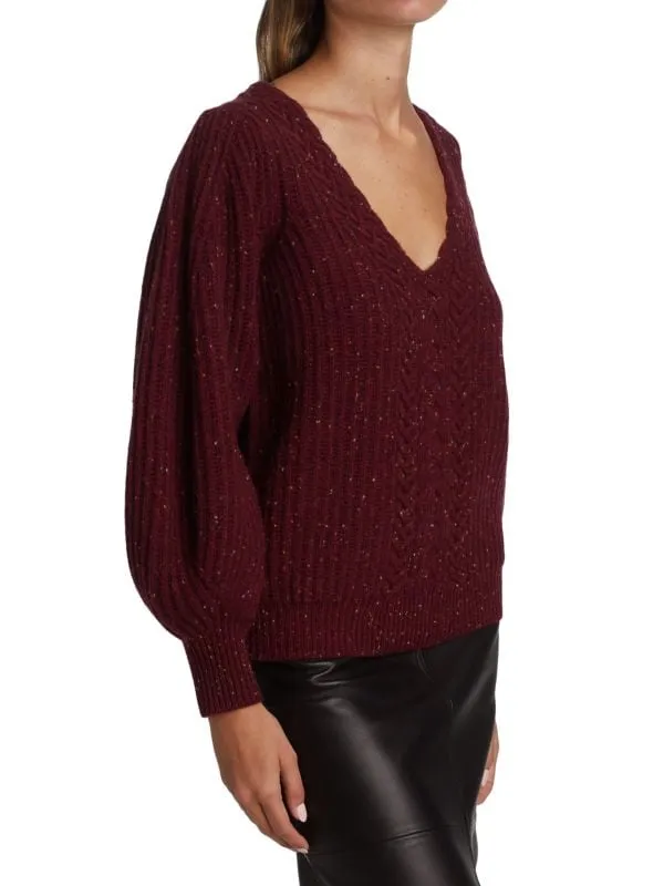 Co Wool Blend Pullover Sweater, Dark Red