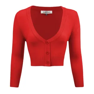 Cropped Cardigan - Tomato Red