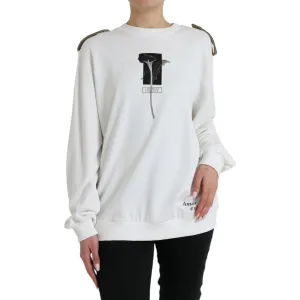 Dolce & Gabbana Chic Black and White Crew Neck Sweater