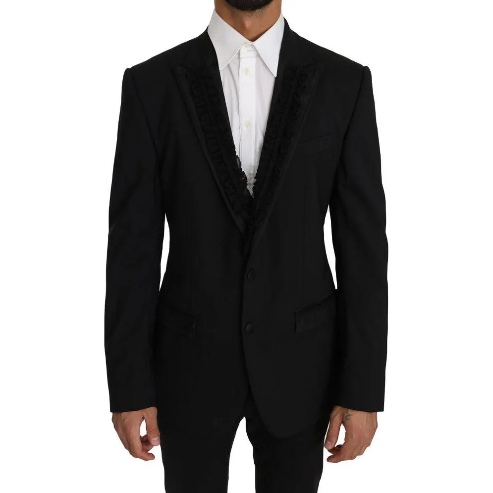 Dolce & Gabbana Elegant Black Slim Fit Martini Blazer Jacket