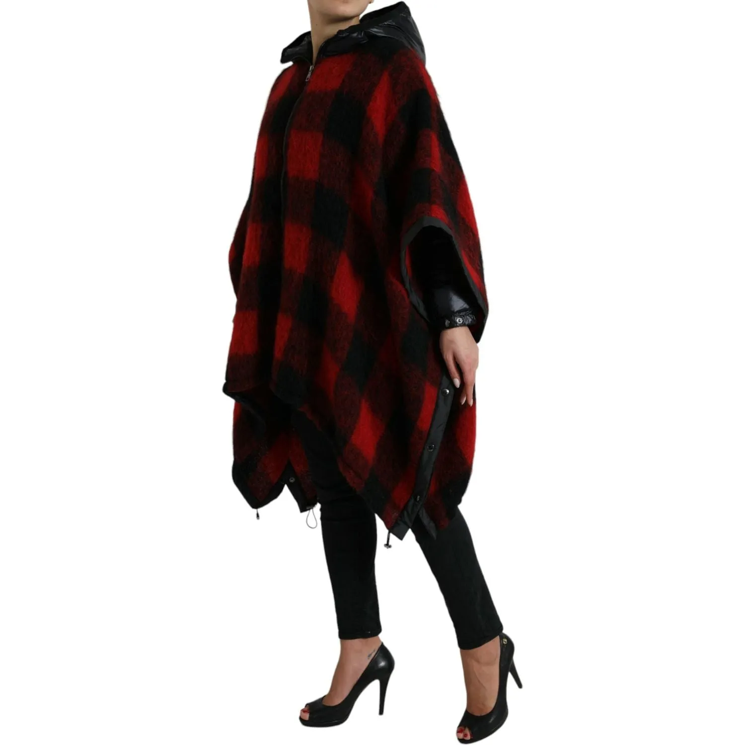 Dolce & Gabbana Elegant Buffalo Check Poncho Jacket