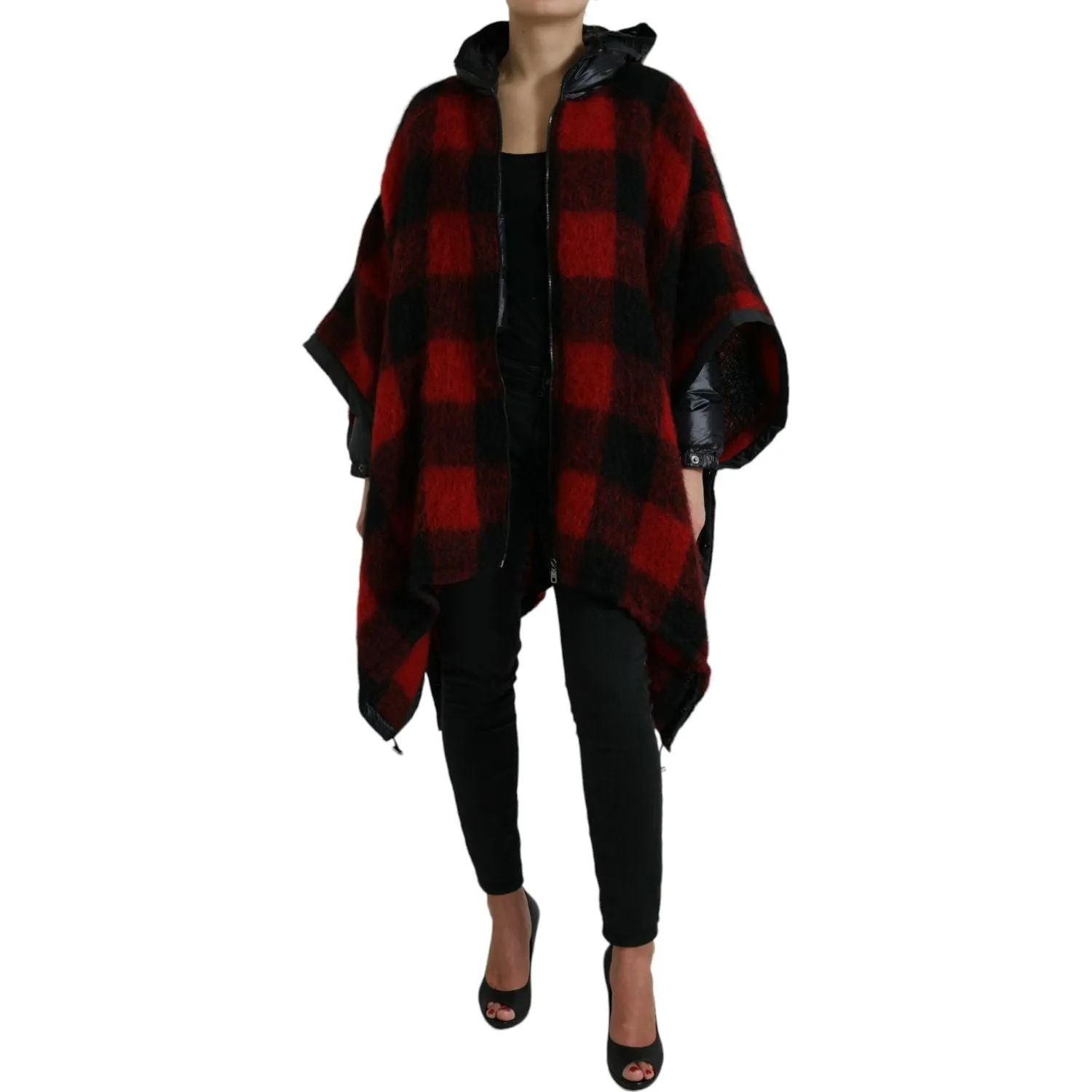 Dolce & Gabbana Elegant Buffalo Check Poncho Jacket