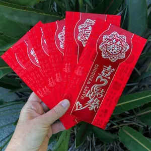 Double Happiness Wedding Design - Red Money Envelopes (6 pack)