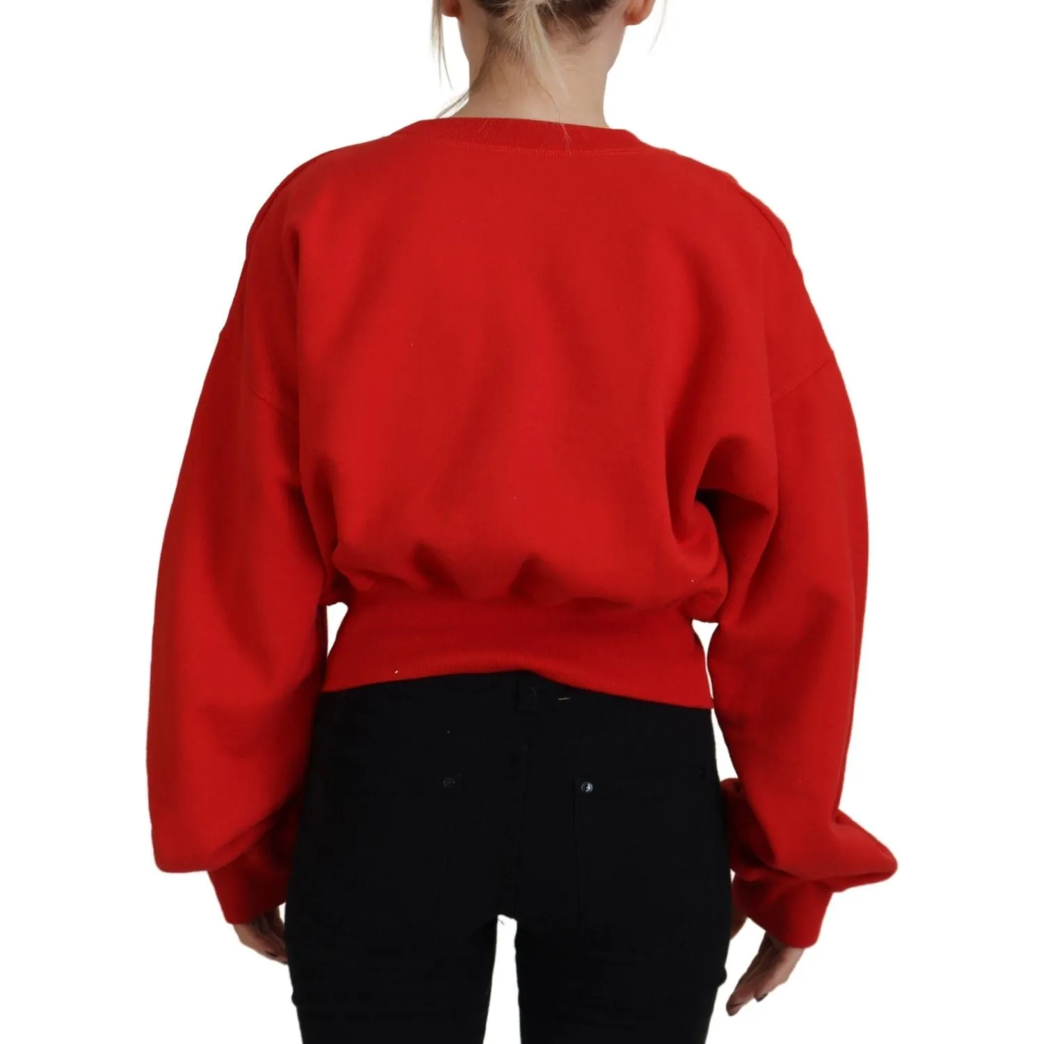 Dsquared² Red Logo Print Women Crew Neck Long Sleeve Sweater