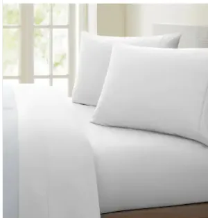 Egyptian Cotton 1500 Thread Count Solid Sheet Set Queen-White