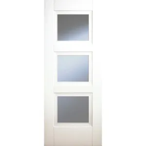 Franklin White Primed 3P Clear Glazed Door