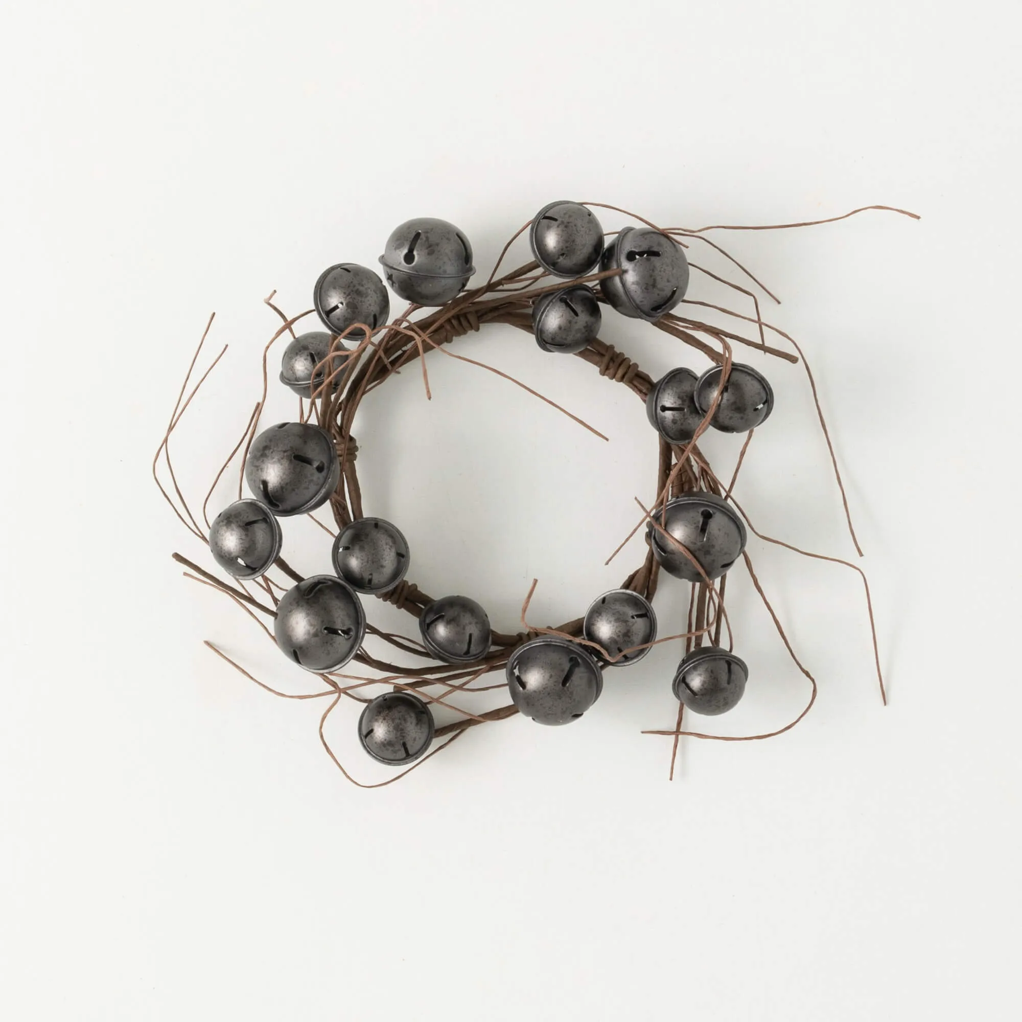 Gray Jingle Bell Mini Wreath