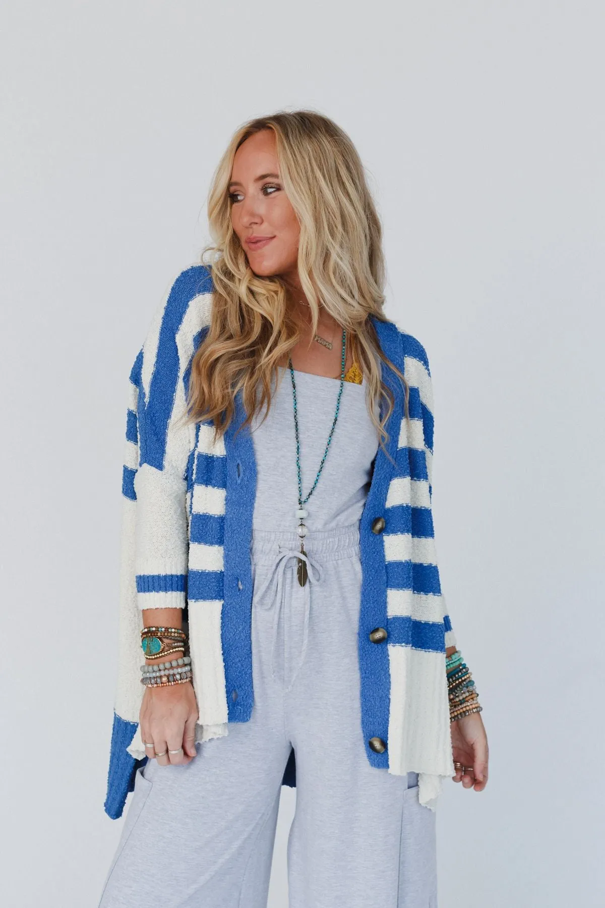 Great Stripes Cardigan - Blue