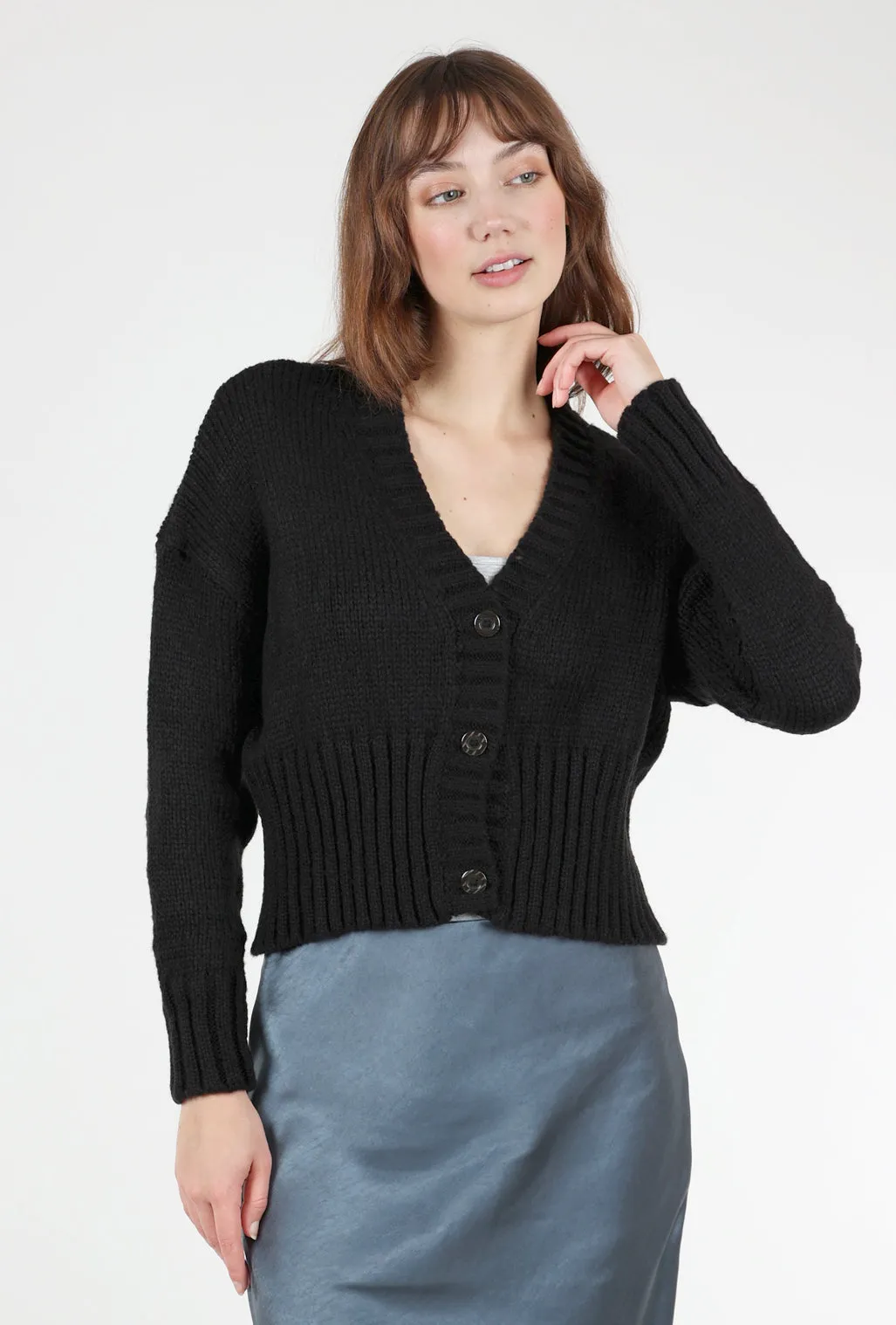 Jac Cropped Cardie, Black