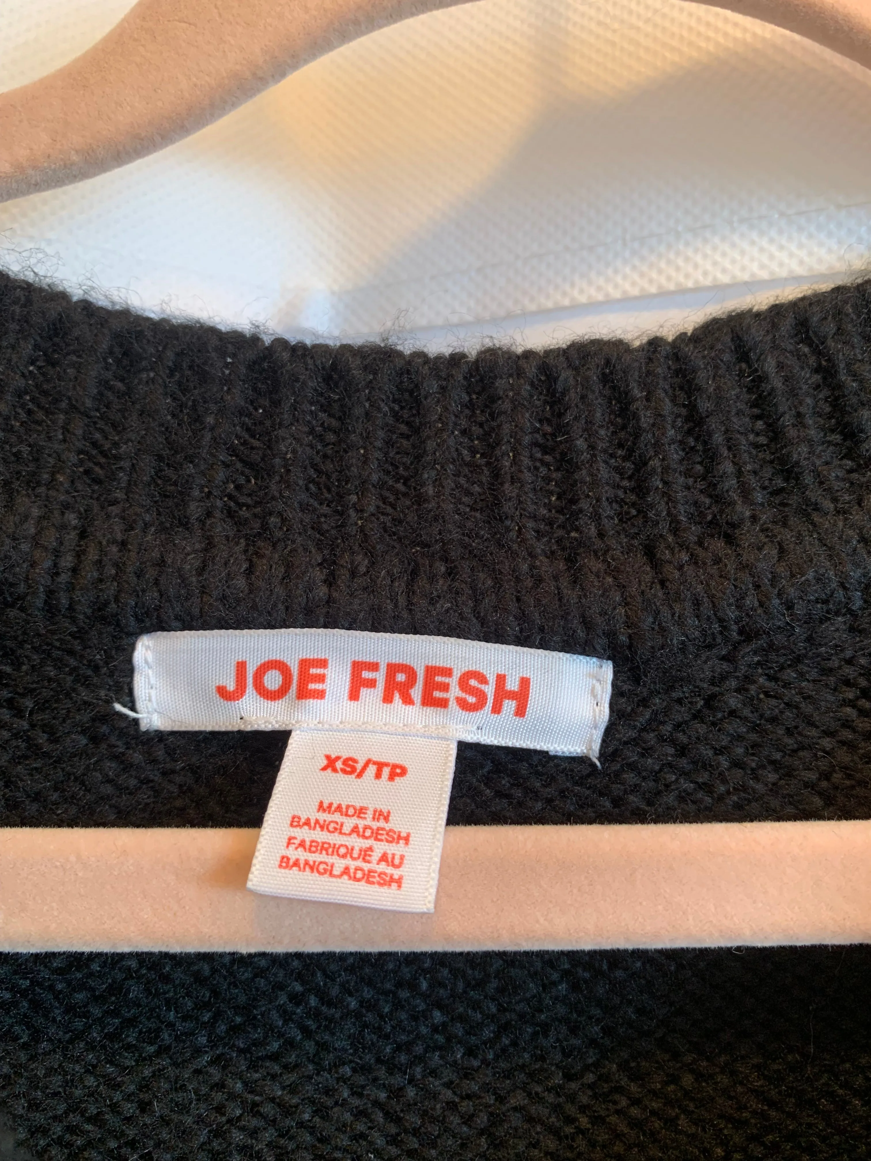 Joe Fresh Geometric Black Sweater Sz XS NWOT