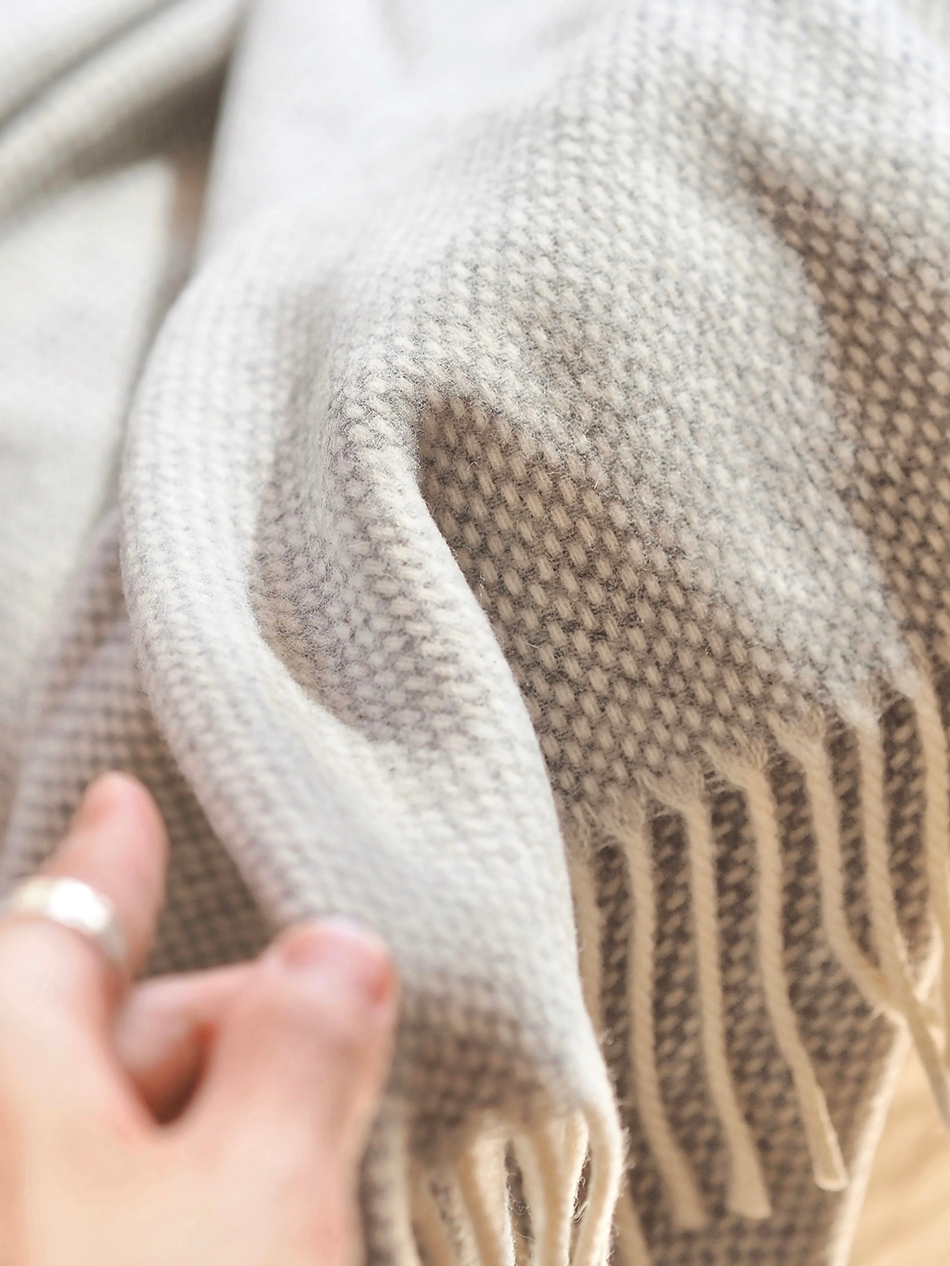 Juno Light Grey Cashmere Throw