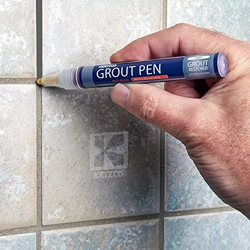 Katzco Grout Pen - White, Beige, Light Gray, Dark Gray - 4 Pack - 5mm Narrow Tip - Covers