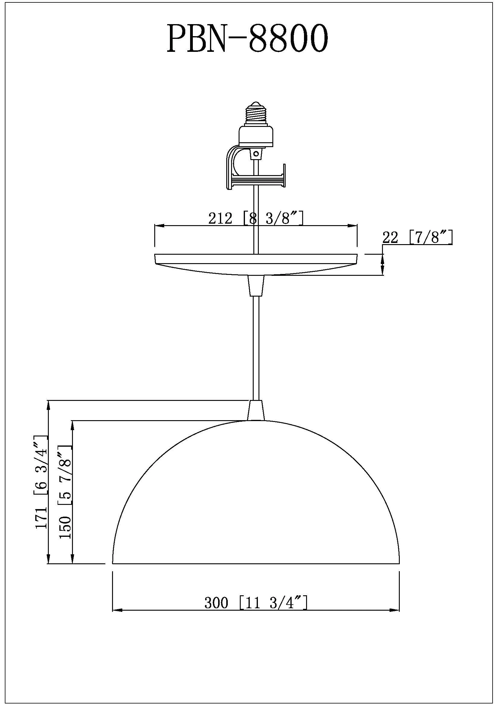 Large Matte Black & Gold Metal Dome Instant Pendant Recessed Can Conversion Kit