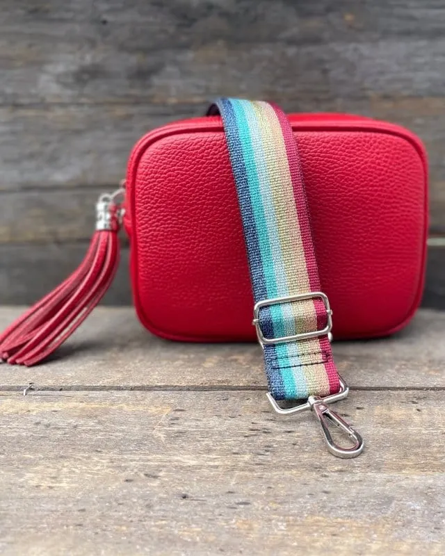 Leather Tassel Bag - Bright Red