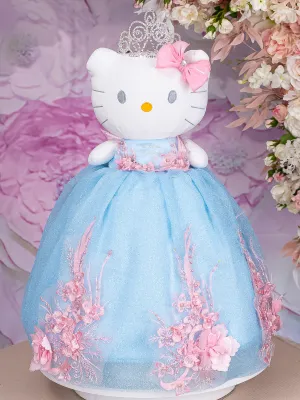 Light blue with Pink last kitty for quinceanera