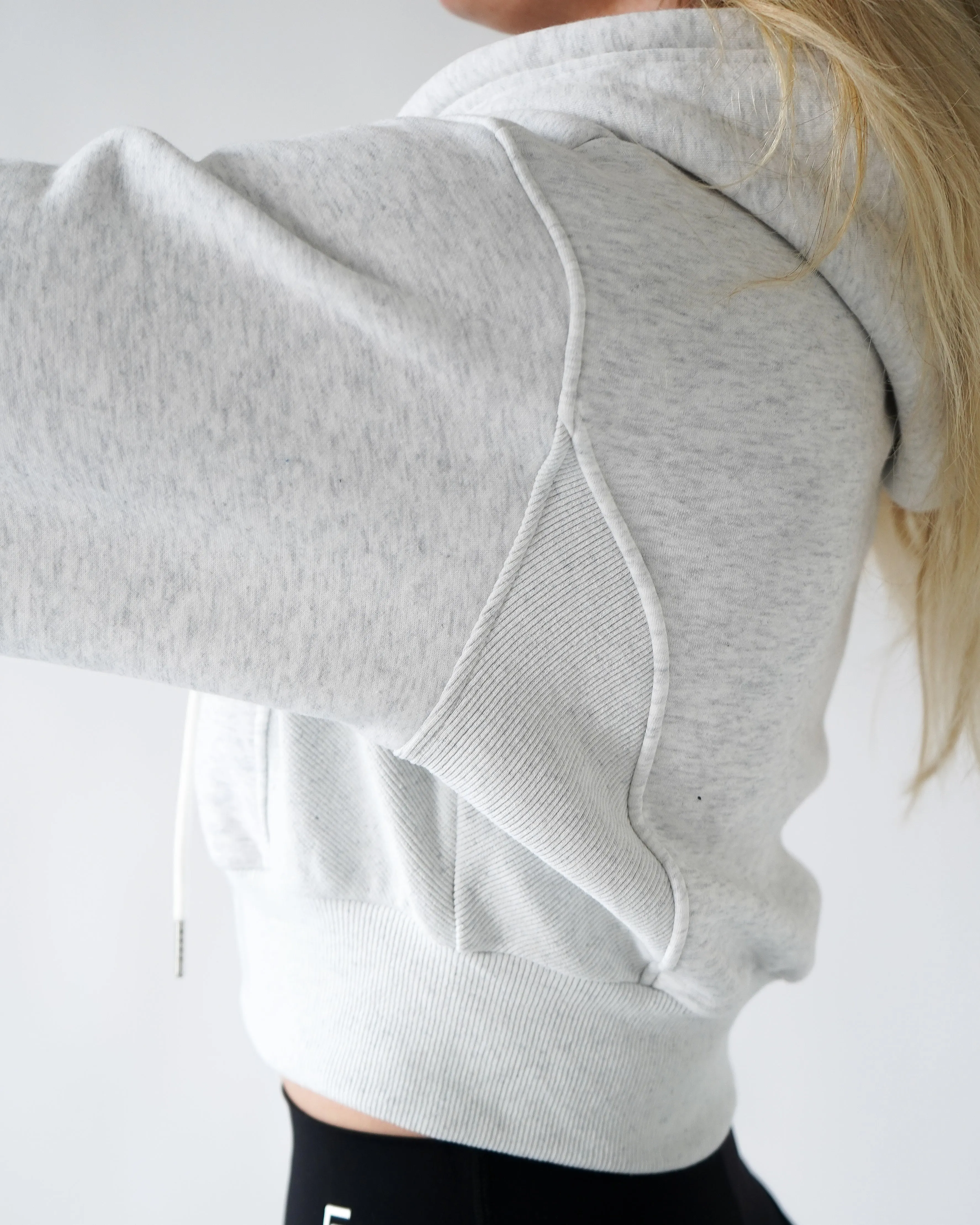 Lounge Cropped Zip-Up Hoodie - Heather Gray