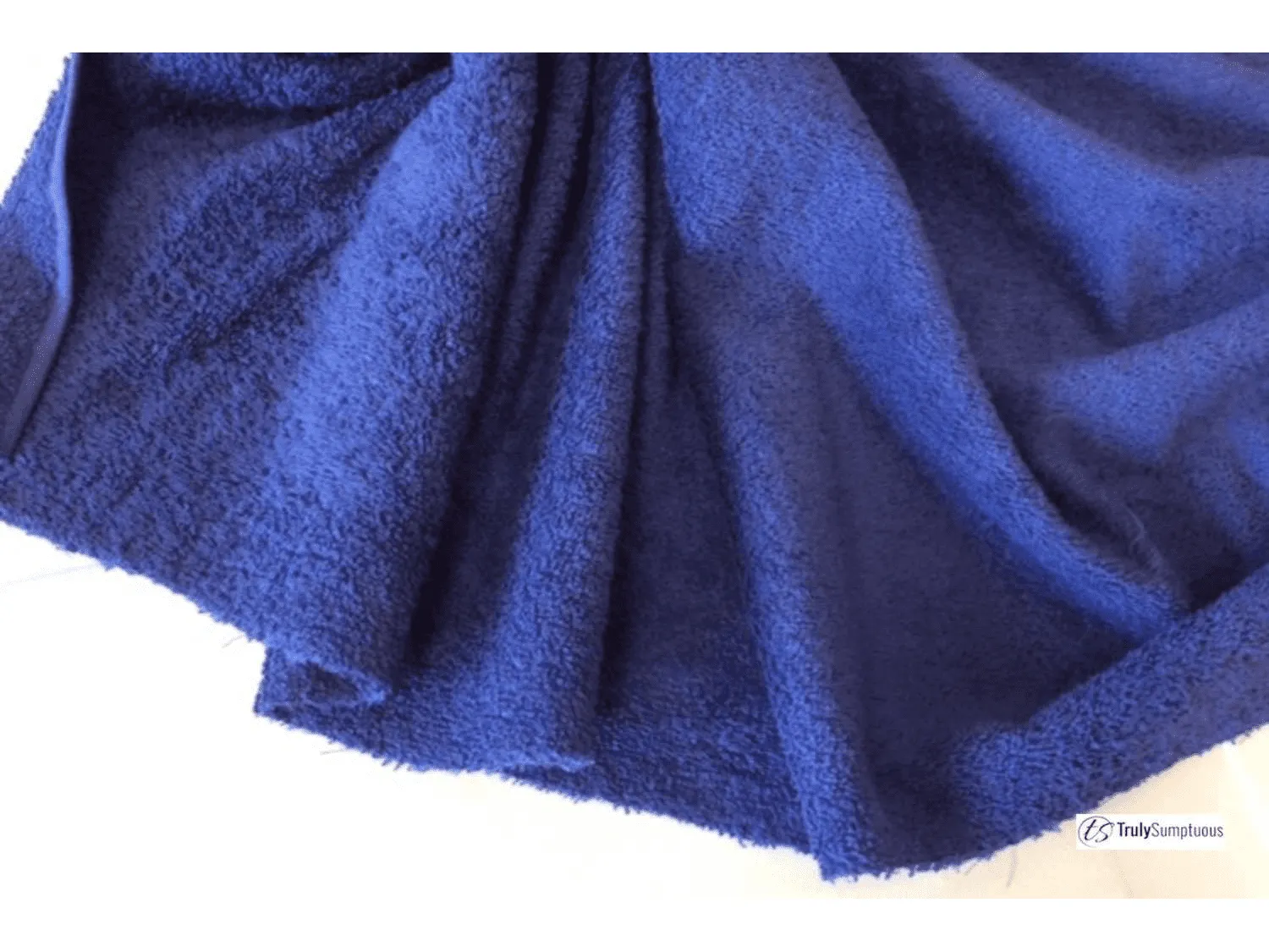 MARINE BLUE - Pure Cotton Thick LUXURY TOWELLING Fabric - 400 gsm