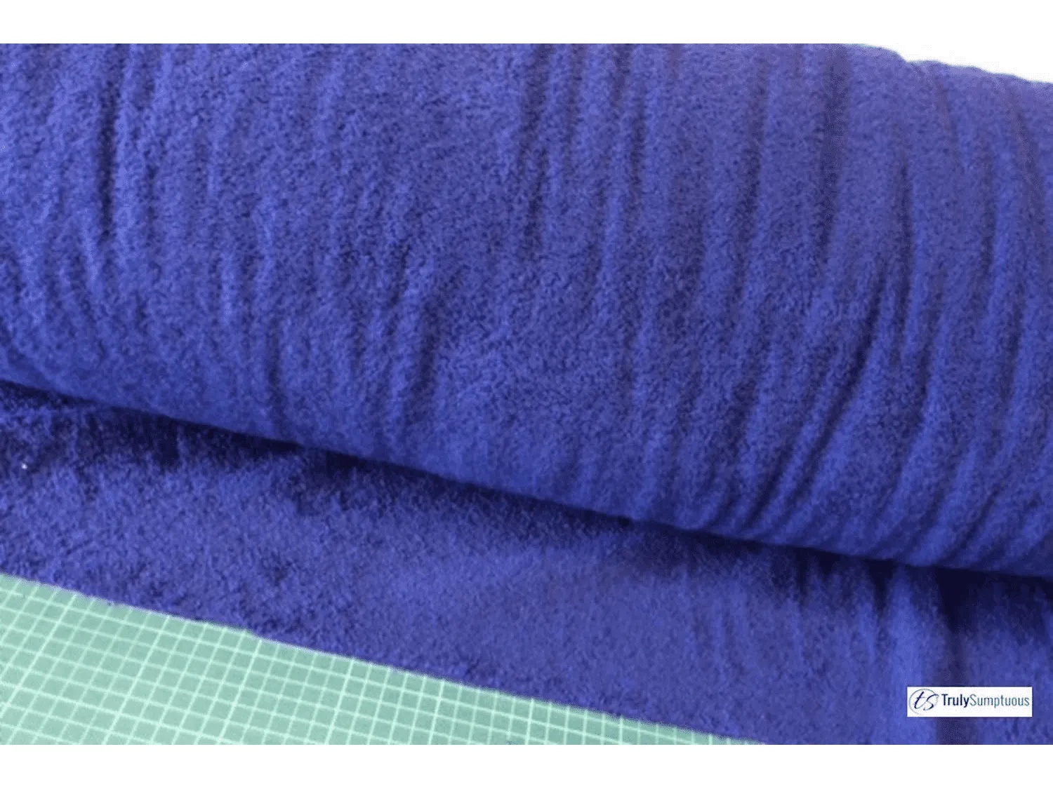 MARINE BLUE - Pure Cotton Thick LUXURY TOWELLING Fabric - 400 gsm