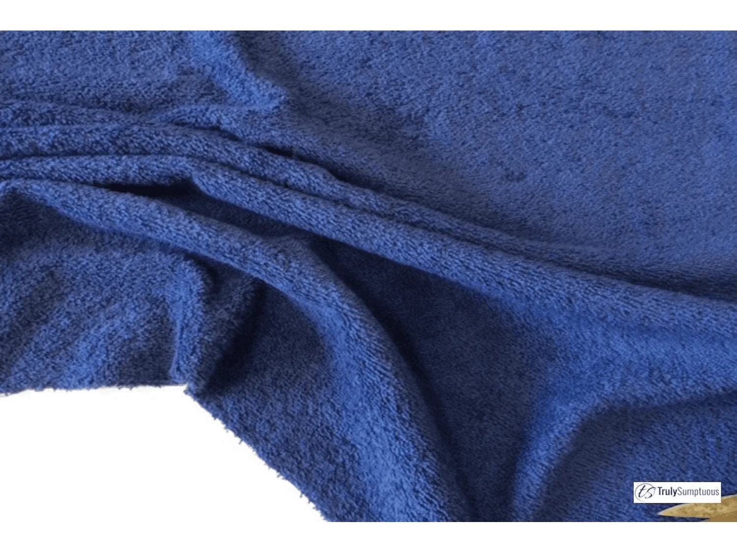 MARINE BLUE - Pure Cotton Thick LUXURY TOWELLING Fabric - 400 gsm