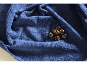 MARINE BLUE - Pure Cotton Thick LUXURY TOWELLING Fabric - 400 gsm