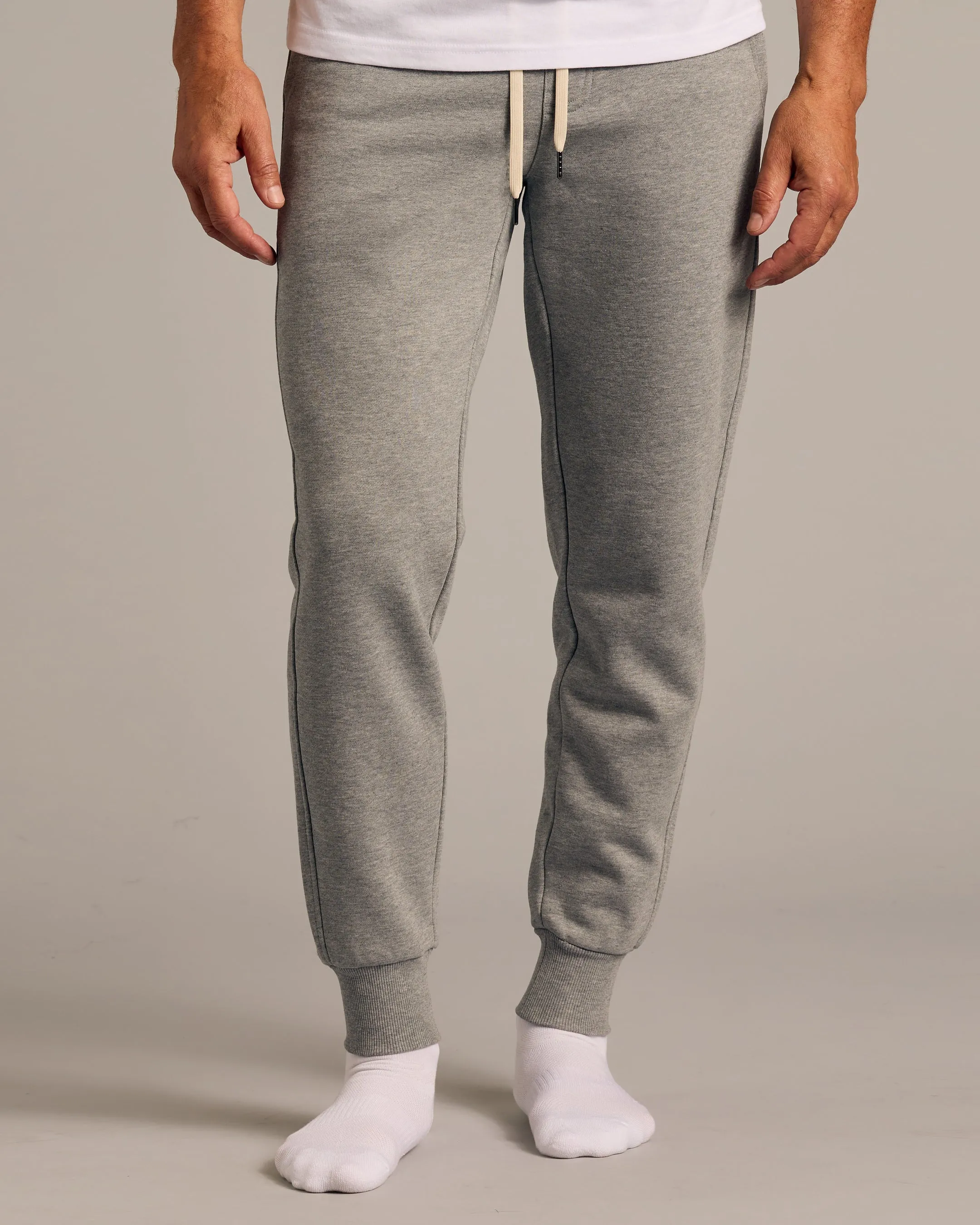 Medium Heather Gray Fleece Crew and Jogger 2-Pack